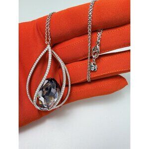 Swarovski Megan Large Pendant  Necklace Smokey Purple Crystal Cry/Cry Blush